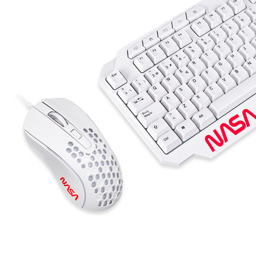 Teclado y Mouse Gamer Alámbricos Techzone NSGC01 Nasa Blanco