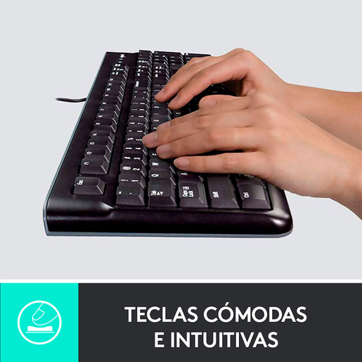 Teclado con Mouse Alámbrico Logitech MK120 / Negro