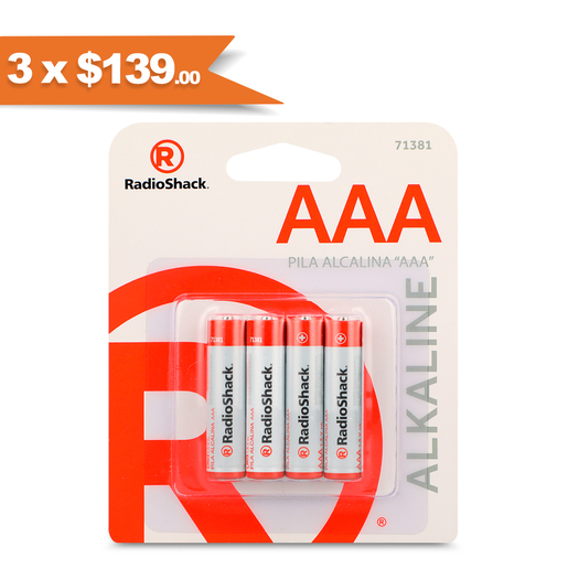 Pilas Alcalinas AAA RadioShack 4 piezas