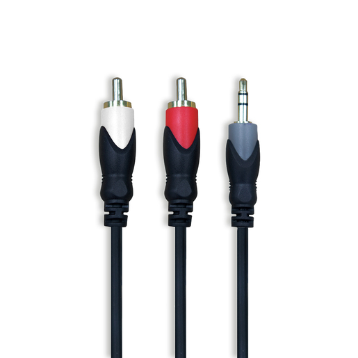 Cable Auxiliar 3.5 mm a Doble RCA RadioShack / 90 cm / Plástico / Negro