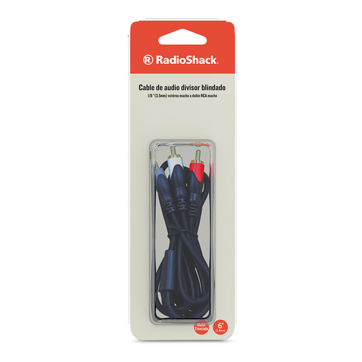 Cable Auxiliar 3.5 mm a Doble RCA RadioShack / 1.8 m / Plástico / Negro