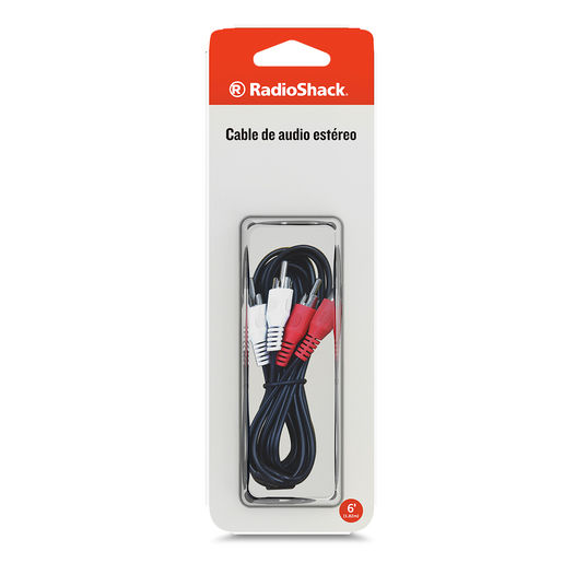 Cable de Audio Estéreo RCA a RCA RadioShack / 1.82 m / Plástico / Negro