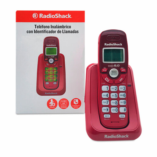 Teléfono Inalámbrico con Identificador RadioShack RS6114 / Rojo