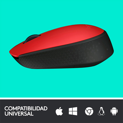 Mouse Inalámbrico Logitech M170 / Rojo / USB