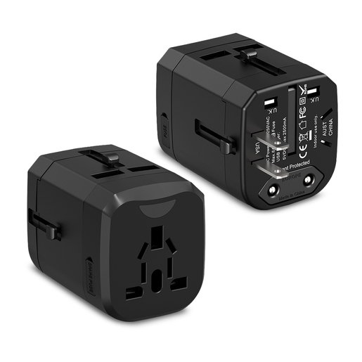 Adaptador Enchufe Universal Internaciónal de Viaje RadioShack / Negro