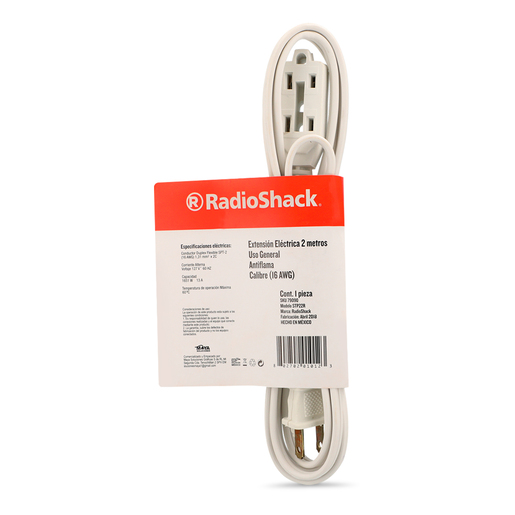 Extensión Eléctrica RadioShack / Blanco / 2 m