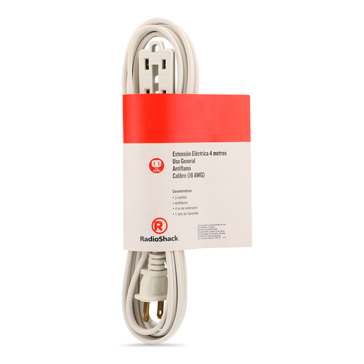 Extensión Eléctrica RadioShack / Blanco / 4 m