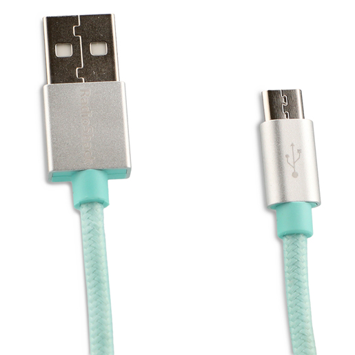 Cable USB a Micro USB RadioShack / 1.8 m / Trenzado / Menta