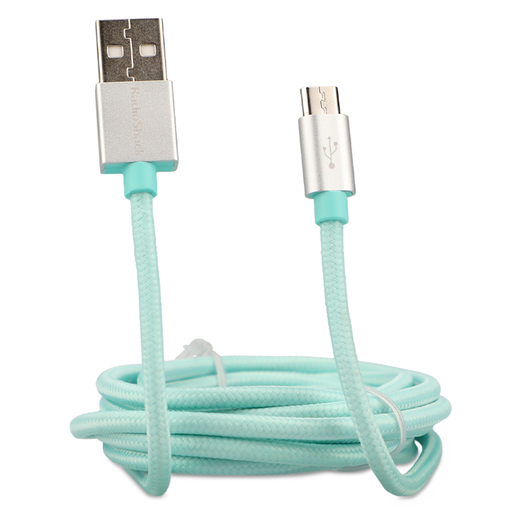 Cable USB a Micro USB RadioShack / 1.8 m / Trenzado / Menta