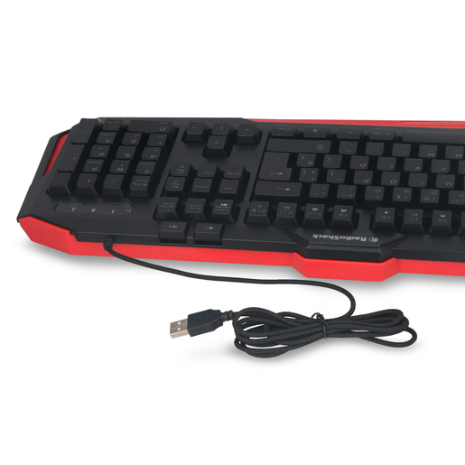 Teclado Gamer RadioShack 26000054 / Negro con rojo / USB