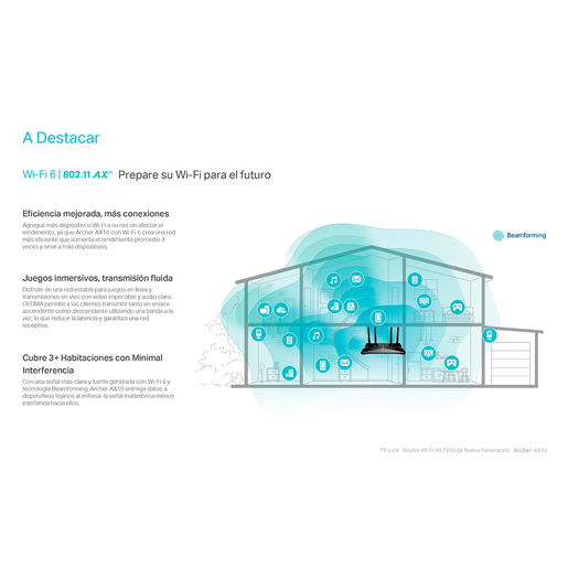 Router Inalámbrico TP Link Archer AX10 / Negro