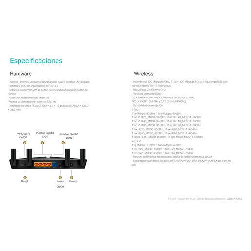 Router Inalámbrico TP Link Archer AX10 / Negro