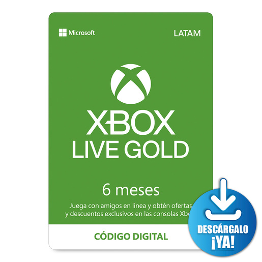 Xbox Live Gold / Suscripción 6 meses / Xbox One / Xbox 360 / Descargable