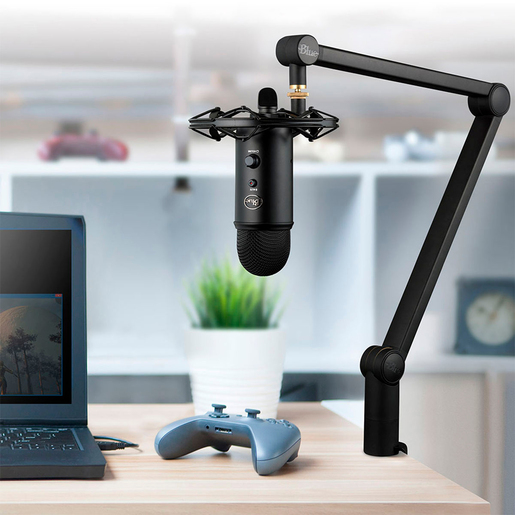 Micrófono Profesional para Streaming Blue Yeti con Soporte y Montura Radius III Logitech Yeticaster / Negro / USB